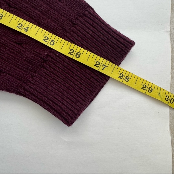 Vtg Eddie Bauer Plum Cable Knit Sweater Men’s XLT Tall XL Burgundy 100% Cotton - Picture 6 of 8